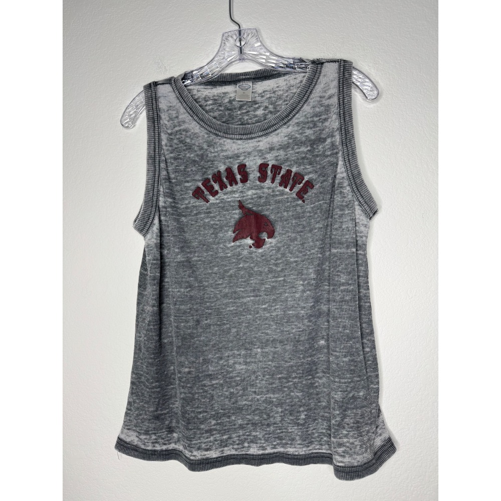 Concepts Sport Texas State Bobcats Tank Top Gray Waffle Burnout Womens Size XL